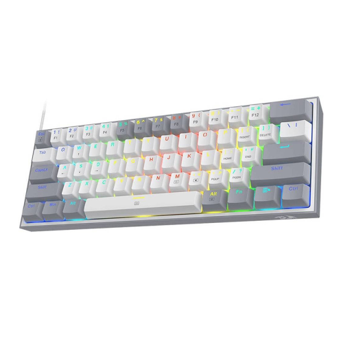 Redragon FIZZ K617 60% Mechanical Keyboard English & Arabic Keys White/Gray | K617-RGB